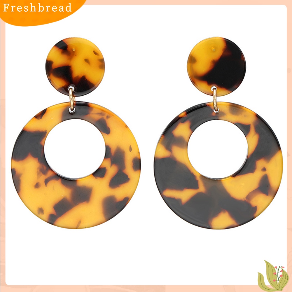 &lt; Freshbread &gt; Vintage Wanita Berongga Bulat Geometris Menjuntai Telinga Stud Anting Pesta Perhiasan Hadiah