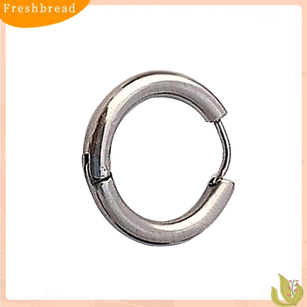 &lt; Freshbread &gt; 1Pc 16/21/23mm Gothic Punk Sederhana Baja Titanium Hoop Earring Tindik Anting