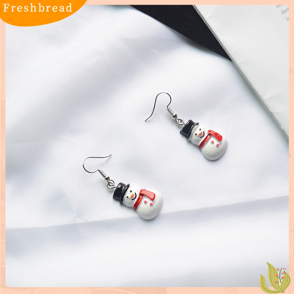 &lt; Freshbread &gt; 1pasang Anting Menjuntai Santa Claus Lucu Wanita Topi Kartun Liontin Anting Kait Untuk Natal