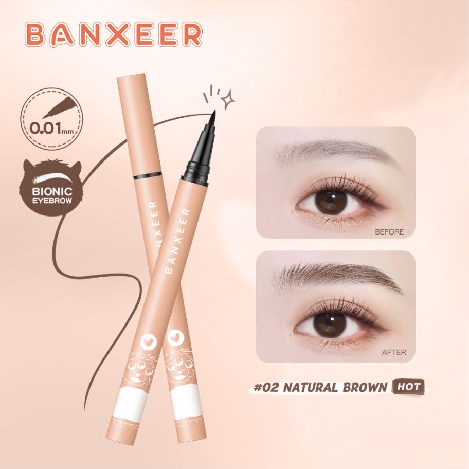 BANXEER Liquid Eyebrow Pen Pensil Alis WaterProof Tahan Lama BM12 [Emperor]