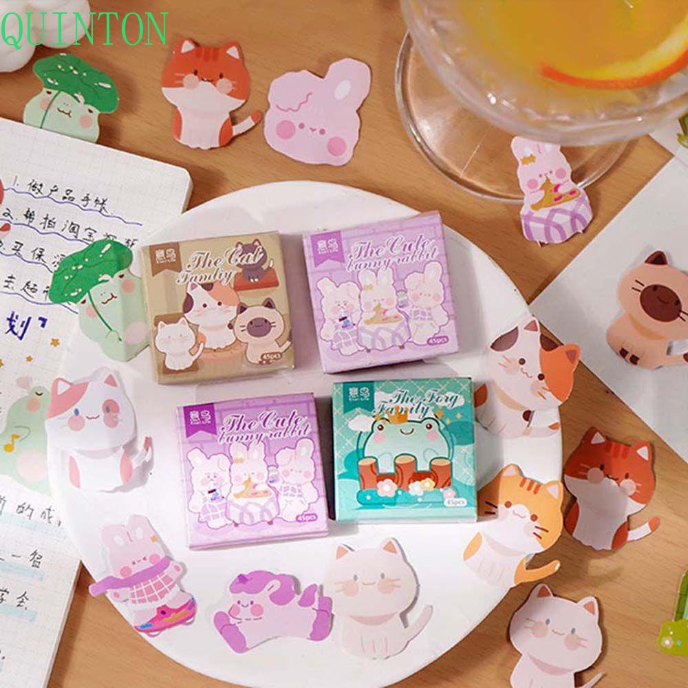 45pcs / Pak Stiker Label Desain Hewan Kelinci Kawaii Untuk Dekorasi Diary / Scrapbook / Jurnal / Album Anak