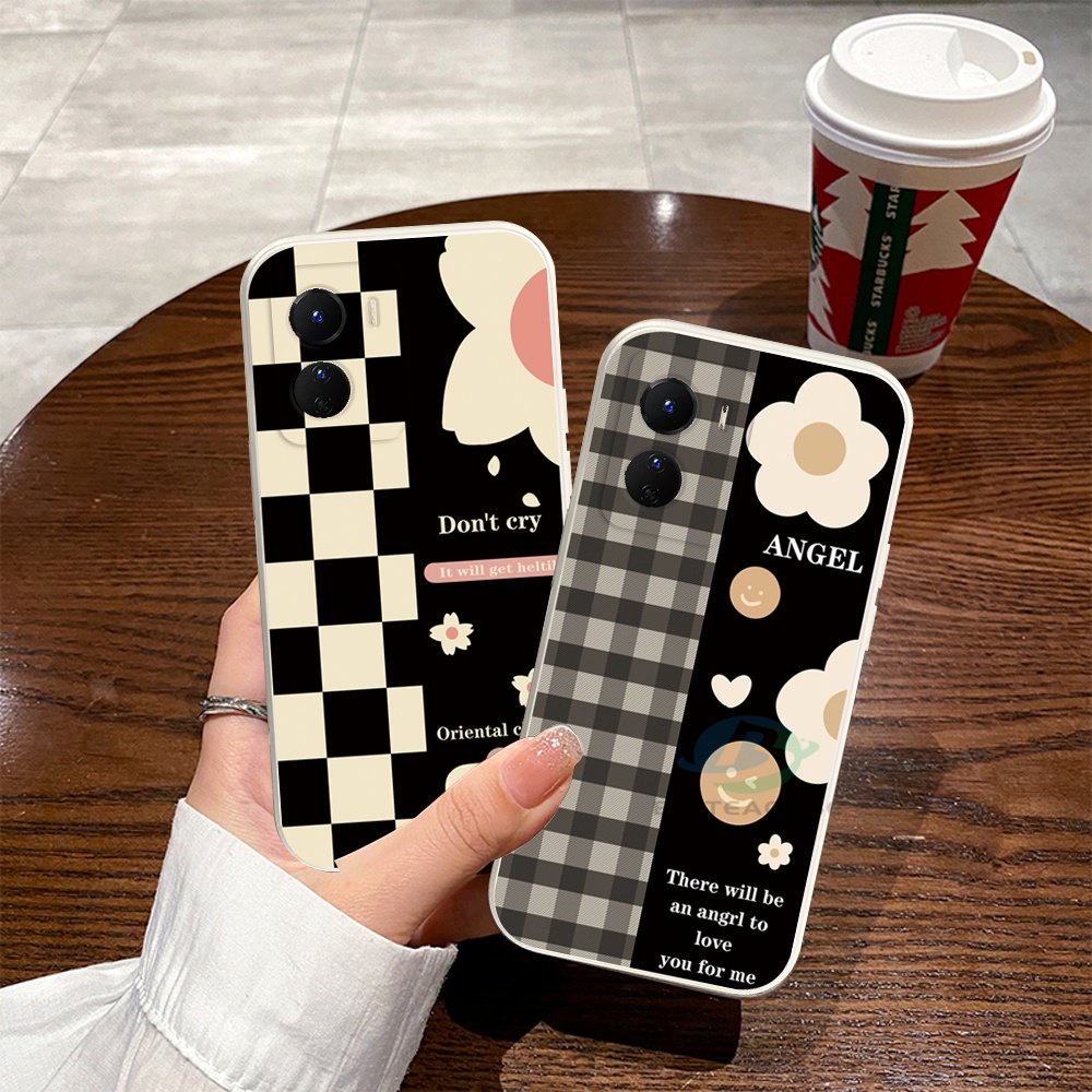 Kamera Full Cover Casing Huawei P30 Lite Nova 5T Nova 3i Nova 7i Y6P Y7A Y6 Pro Y7 Pro 2019 Y9S Kotak-Kotak Bunga Soft Silicone Case Binteacase