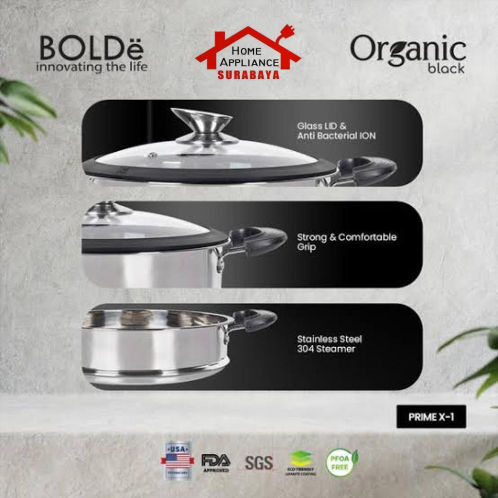 BOLDe Organic Black Series 24CM Pot + Steamer