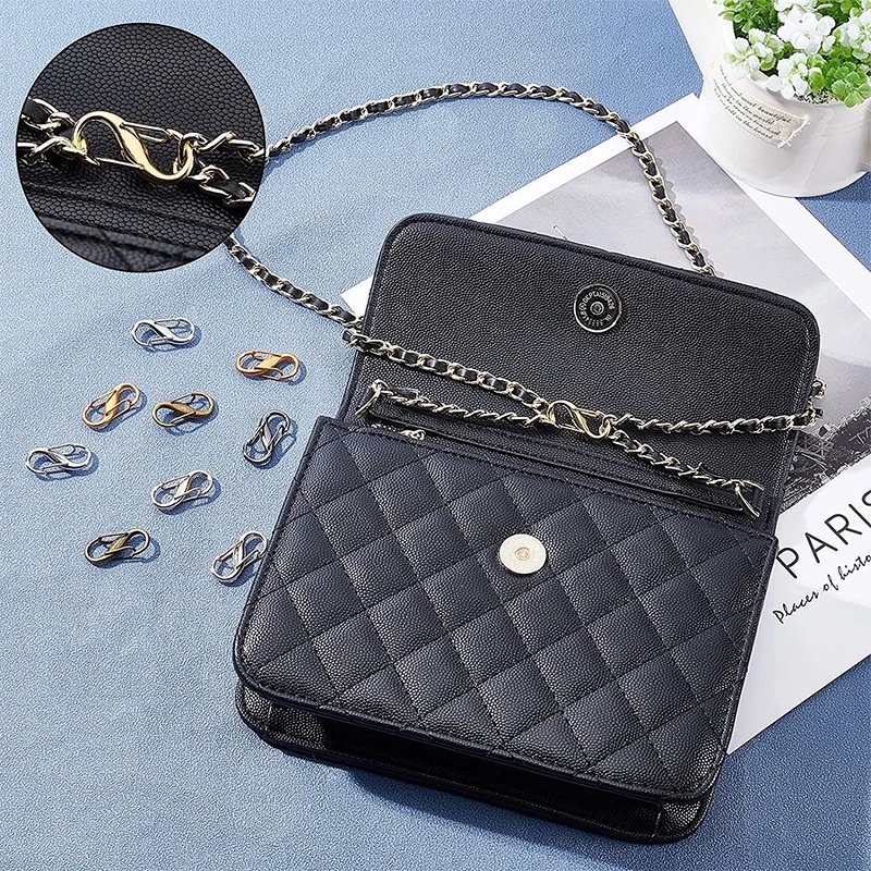 S Type Shape Adjustable Metal Buckle/Kaitan Rantai Gesper Ganda Klip Logam Kecil Untuk Extender Aksesoris Panjang Rantai Tas