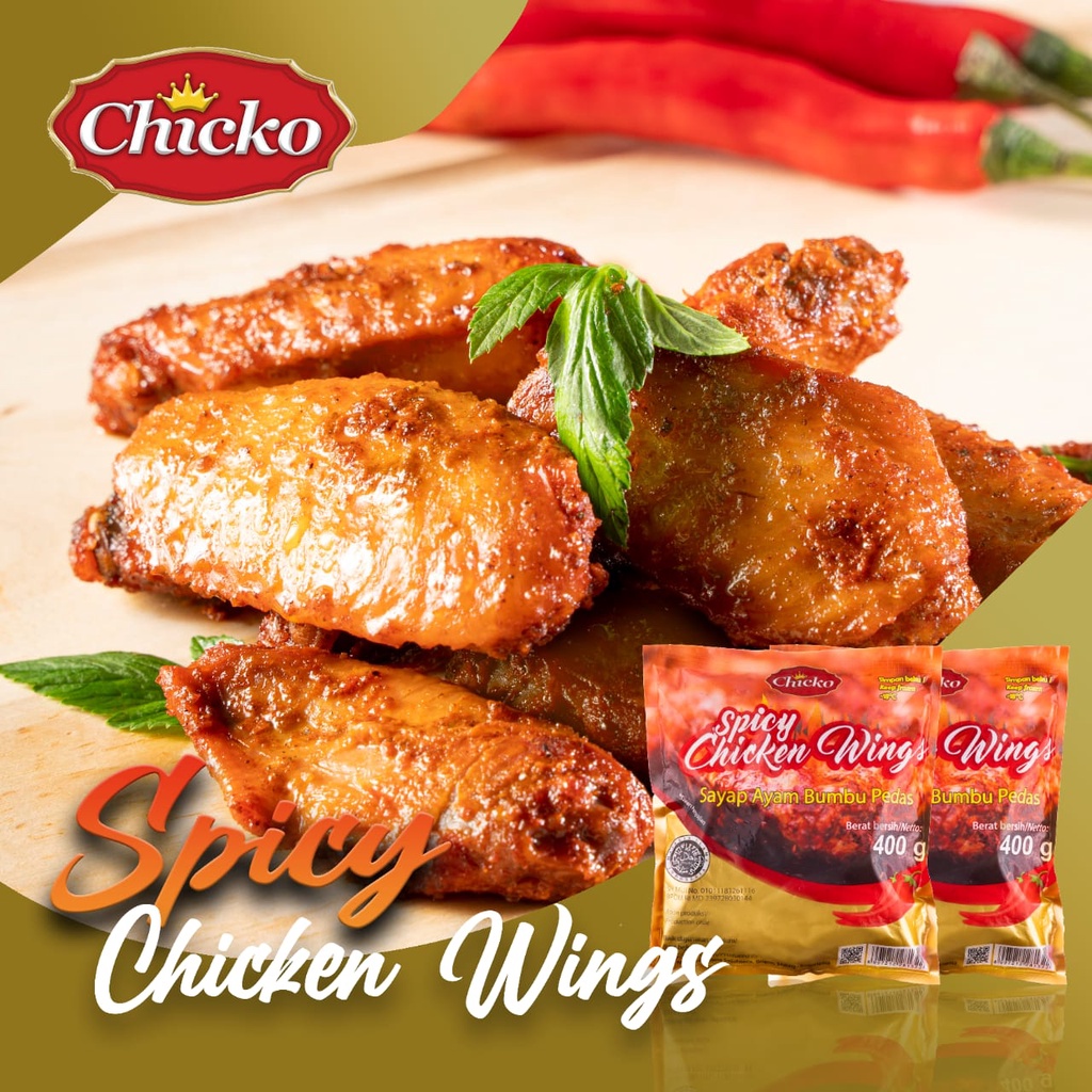 CHICKO - Spicy Chicken Wing 400g Sayap Ayam Pedas Frozen Food Halal