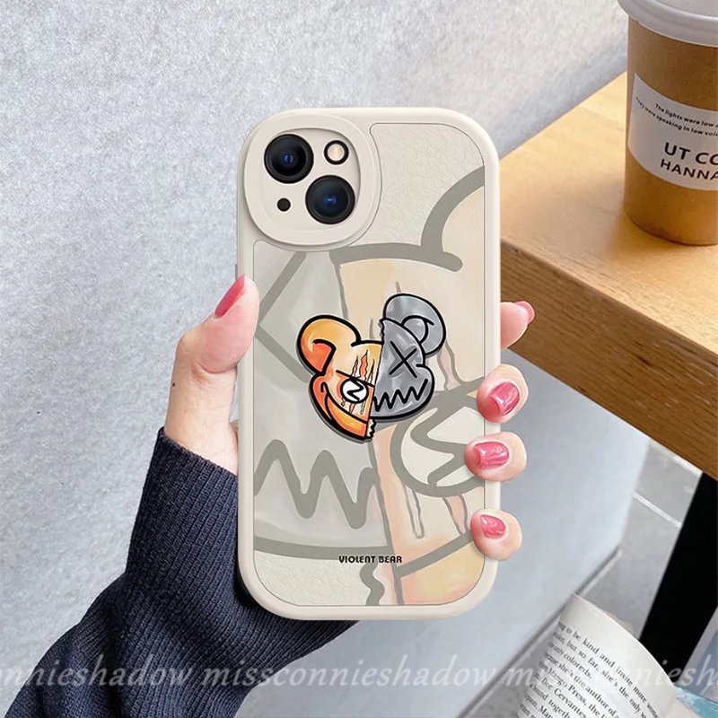 Casing Fashion Untuk Infinix Hot11 9 10 Play Hot 10s 10T 11s Infinix Note8Panas10 Lite Smart5 6 Trendi Merek Violent Bear Pasangan Lembut Tpu Case Penutup Belakang