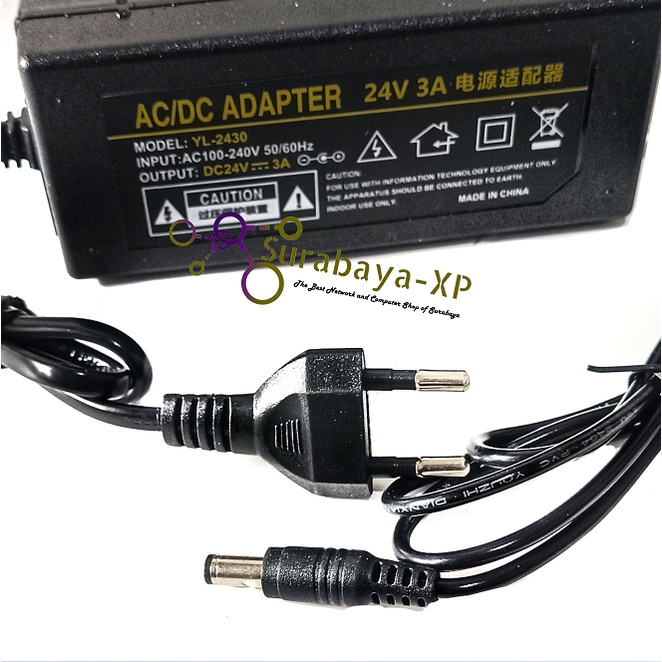 Adaptor 24V 3A REAL VOLTAGE Adaptor 24 Volt 3 Ampere