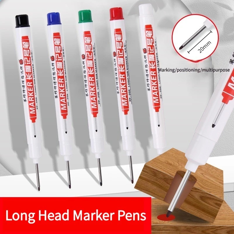 20/30mm Long Nib Head Markers Pen/Penanda Lubang Dalam Cepat Kering Lubang Dalam Serbaguna Untuk Dekorasi Woodworking, Perforating Metal