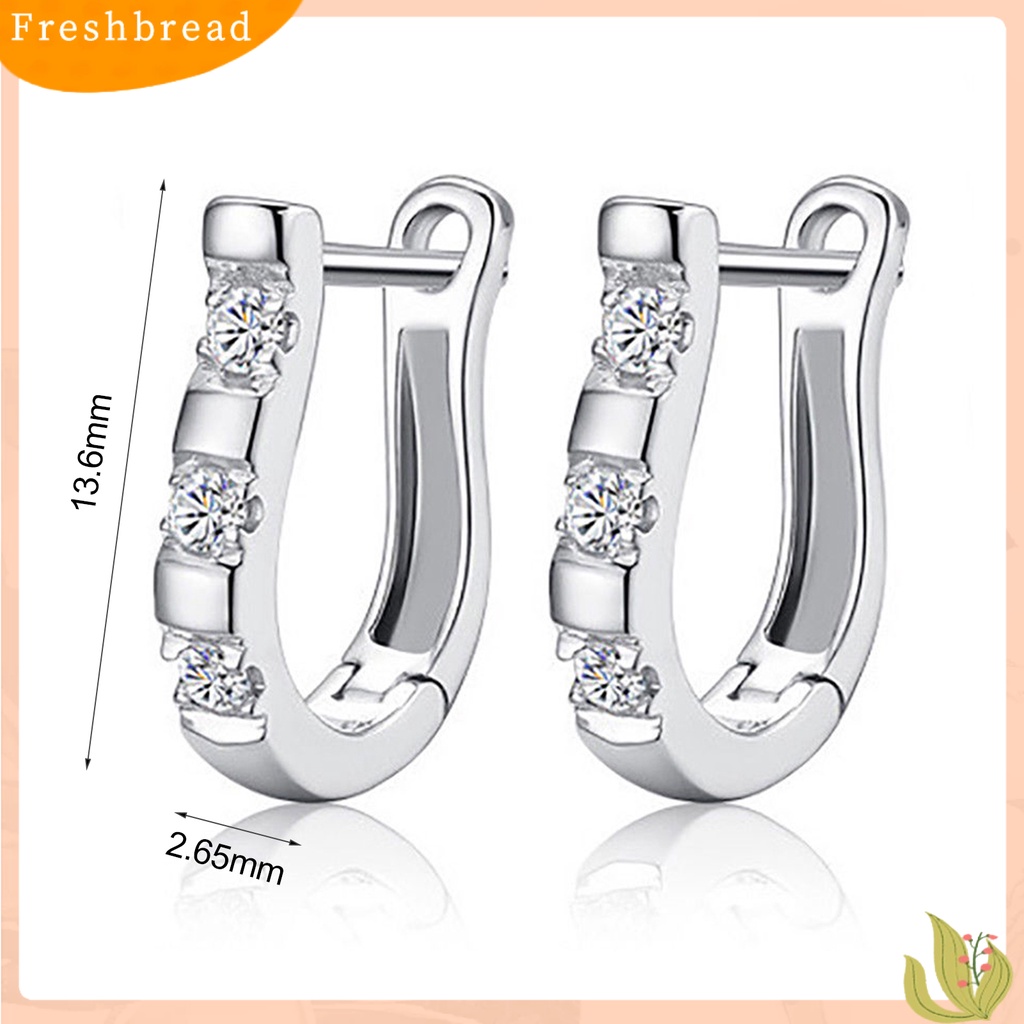 {In Stock} 1pasang Fashion U-Shape Cubic Zircon Hias Wanita Pesona Perhiasan Pesta Anting Tindik