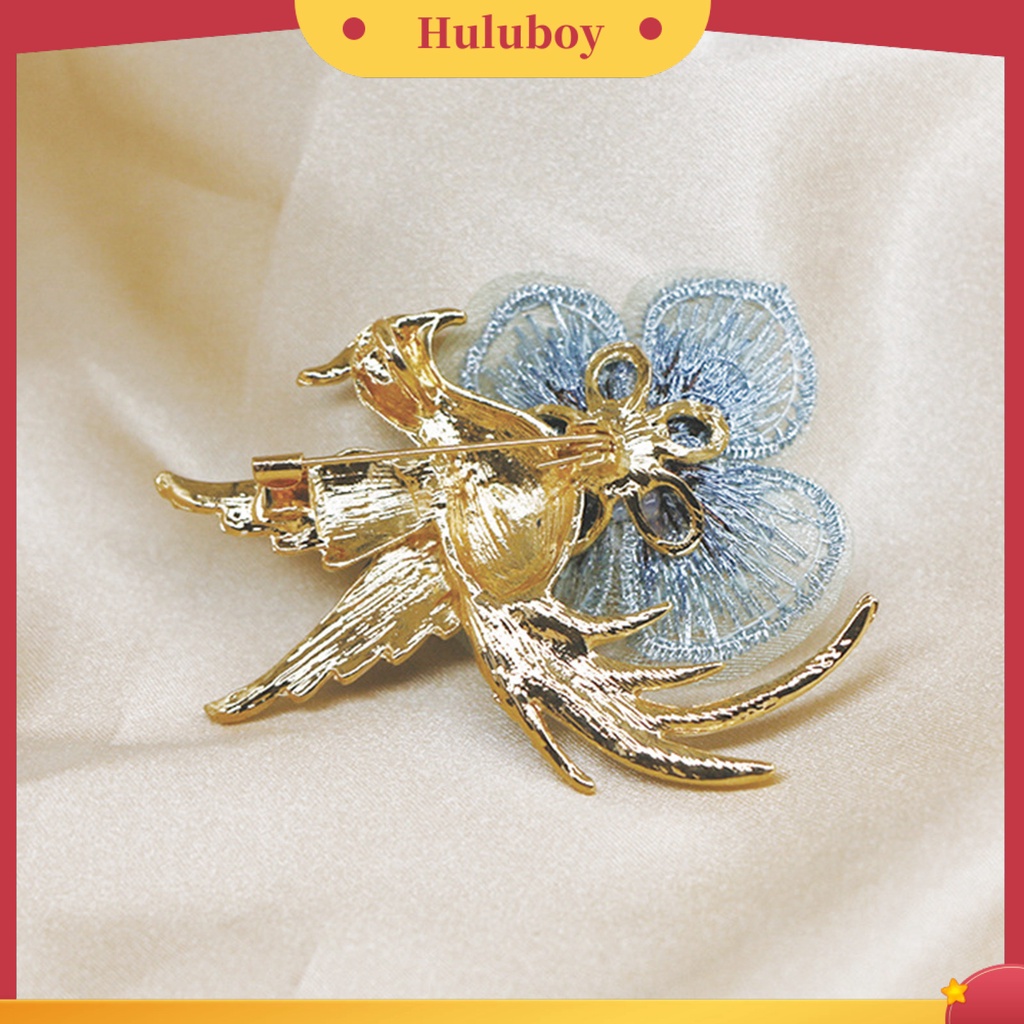 {Ready Stock} Lapel Pin Bordir Bunga Enamel Burung Alloy Mutiara Imitasi Berlian Imitasi Bros Pin Aksesoris Kostum