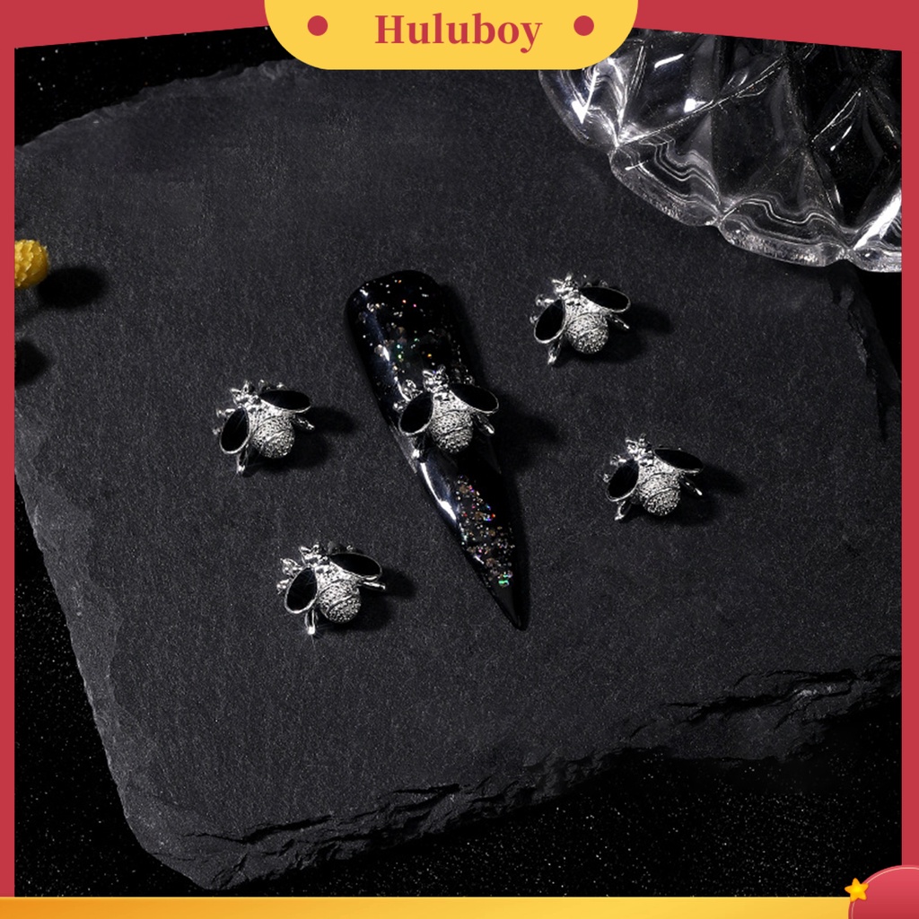{In Stock} 10Pcs Nail Art Little Bee Gloss Tiga Dimensi Gaya Punk DIY Vintage Silver Golden Lebah Kecil Nail Art Decor Nail Salon Supply