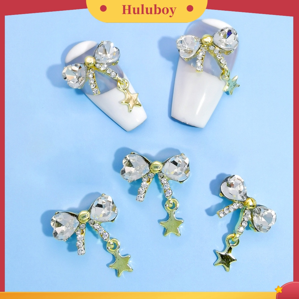 {In Stock} 10Pcs Manicure Dekorasi Permukaan Mengkilap Bentuk Kreatif Warna Cerah Tahan Karat Serbaguna Hias Alloy Bow-Knot DIY Perhiasan Kuku Desain Manicure Untuk Salon Kuku