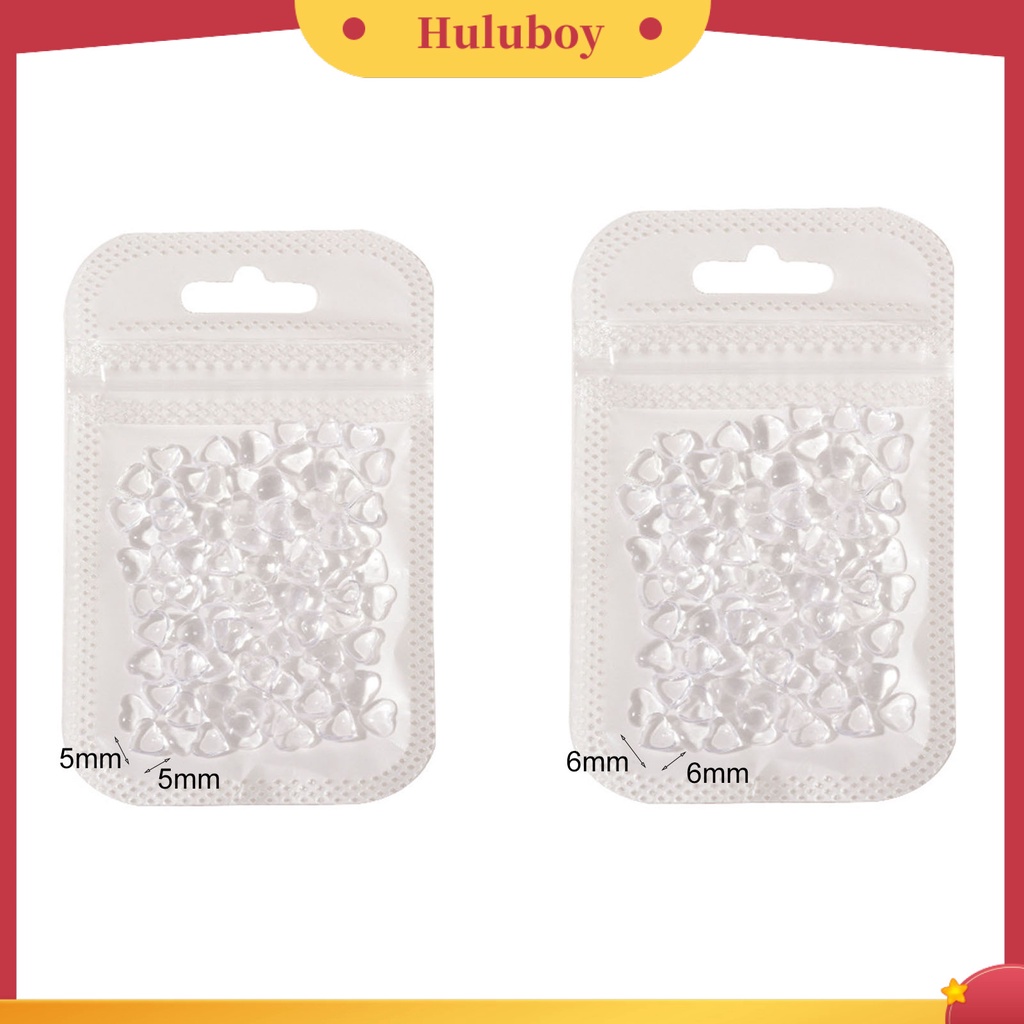 {In Stock} 100Pcs/tas Aksesoris Kuku Fleksibel Pengerjaan Halus Resin 3D Bentuk Hati DIY Nail Art Charm Untuk Rumah