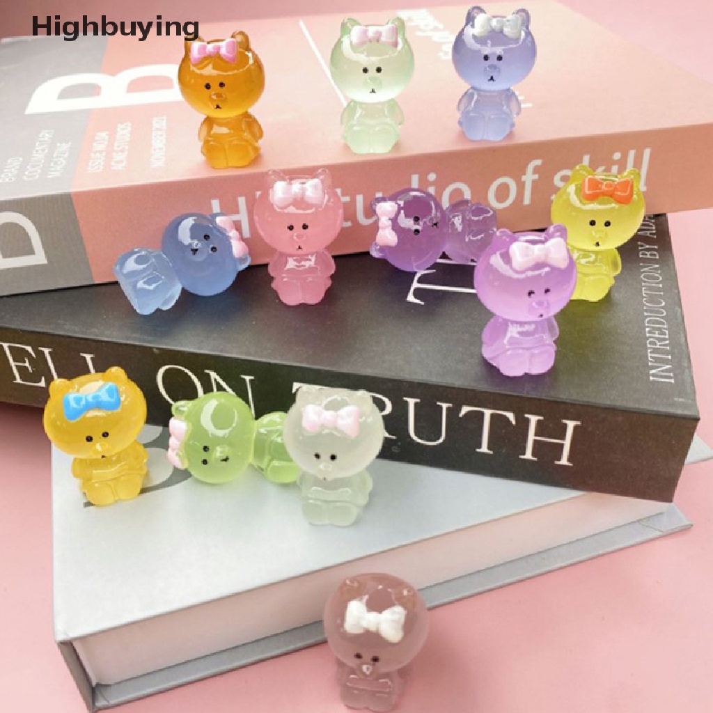 Hbid 5pcs Patung Mini Bercahaya Glow In The Dark Mainan Boneka Angka Ornamen Micro-Landscape Set Resin Craf Glory