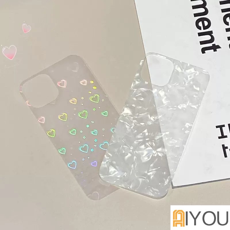 IPHONE Stiker Hp Laser Untuk Iphone13 14 11 Pro Max Gradiasi Glitter Rainbow Phone Case Dekorasi Kertas Untuk Iphone12 13Pro 13kartu