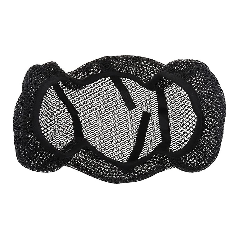 [AYBX] Musim Panas Motor Skuter Kursi Cover Elektrik Bernapas Aksesoris Motor Matahari 3D Hitam Perlindungan Peredam Panas Kursi Net