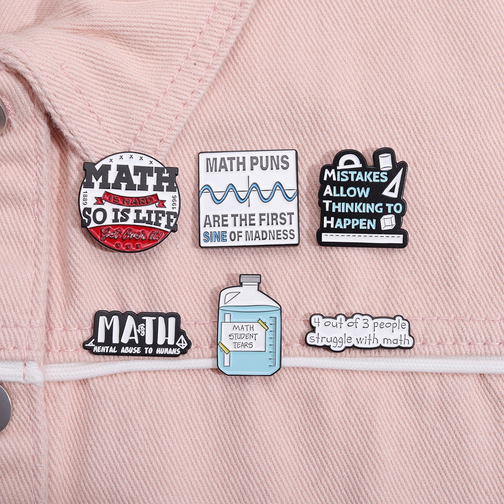 I Love Math Enamel Pin Kreatif Math Akademik Bros Lencana Kerah Pin Sicence Perhiasan Aksesoris Hadiah Untuk Teman Siswa