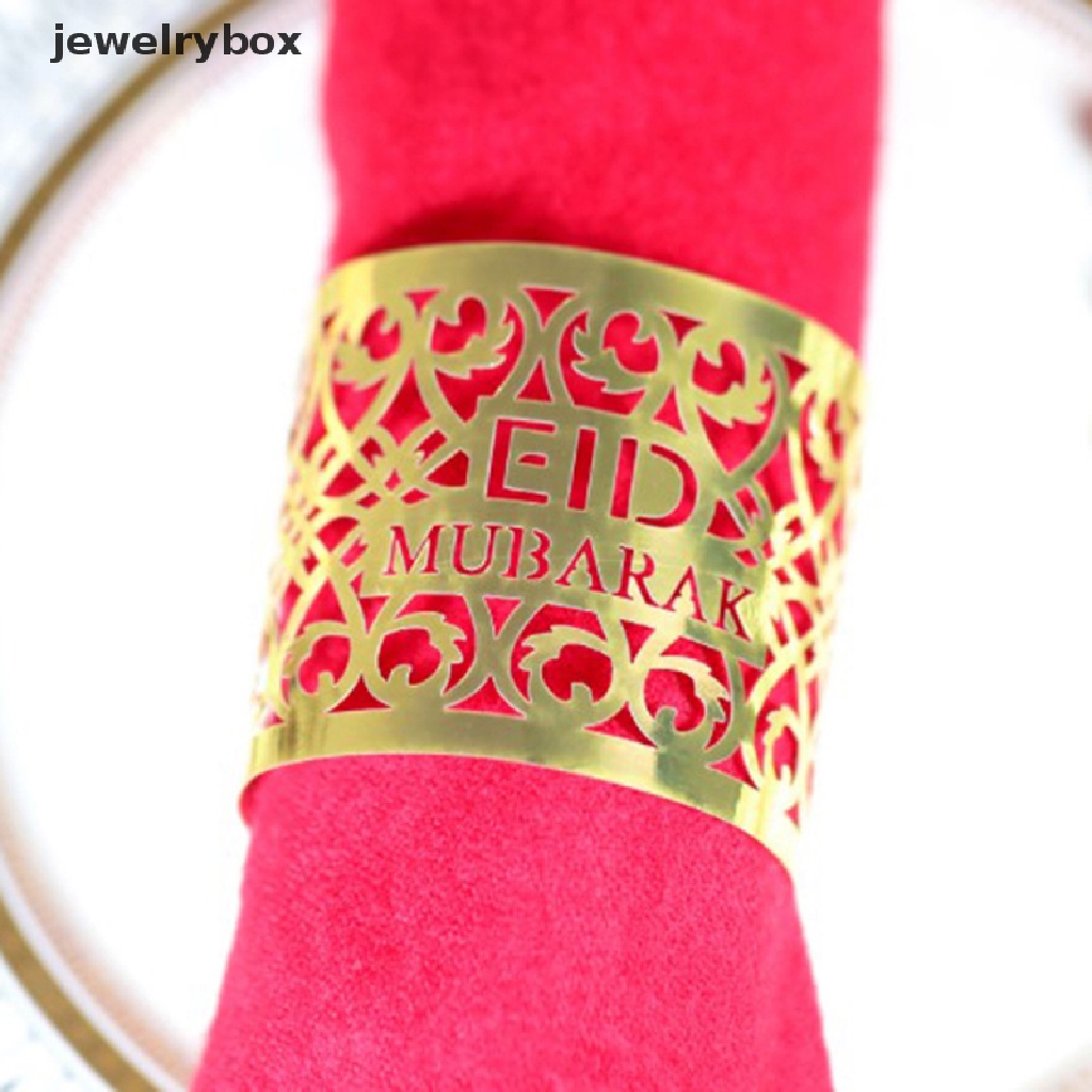 [jewelrybox] 10pcs Eid Mubarak Serbet Kertas Ring Gesper Dekorasi Paper Ring Handuk Gesper Butik