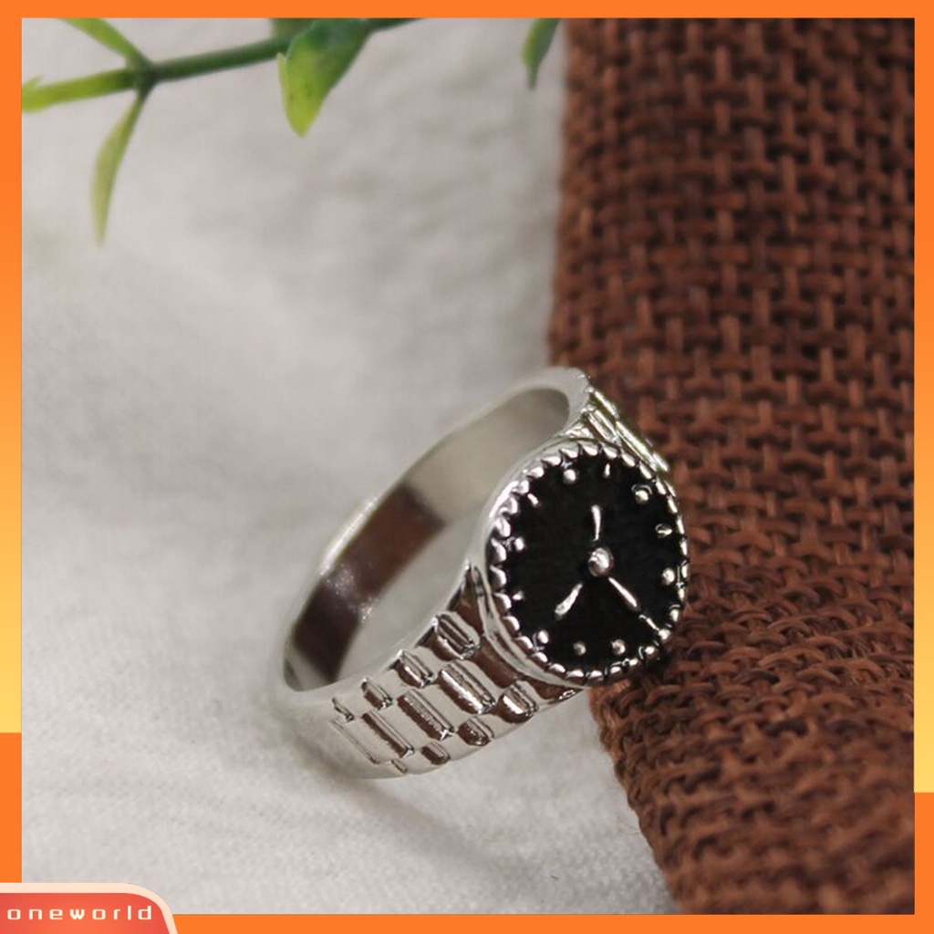 [EONE] Cincin Jari Jam Tangan Bentuk Ins Style Jewelry Bright Luster Geometric Chic Ring Untuk Pesta