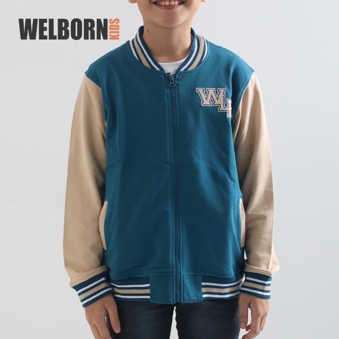 Welborn Kids Varsity Jacket Anak Laki Perempuan Unisex