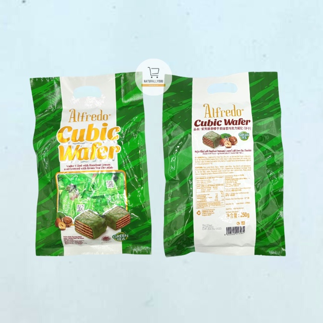 KHUSUS HADIAH Alfredo Cubic Wafer Matcha 250gr Cokelat Rasa Teh Hijau