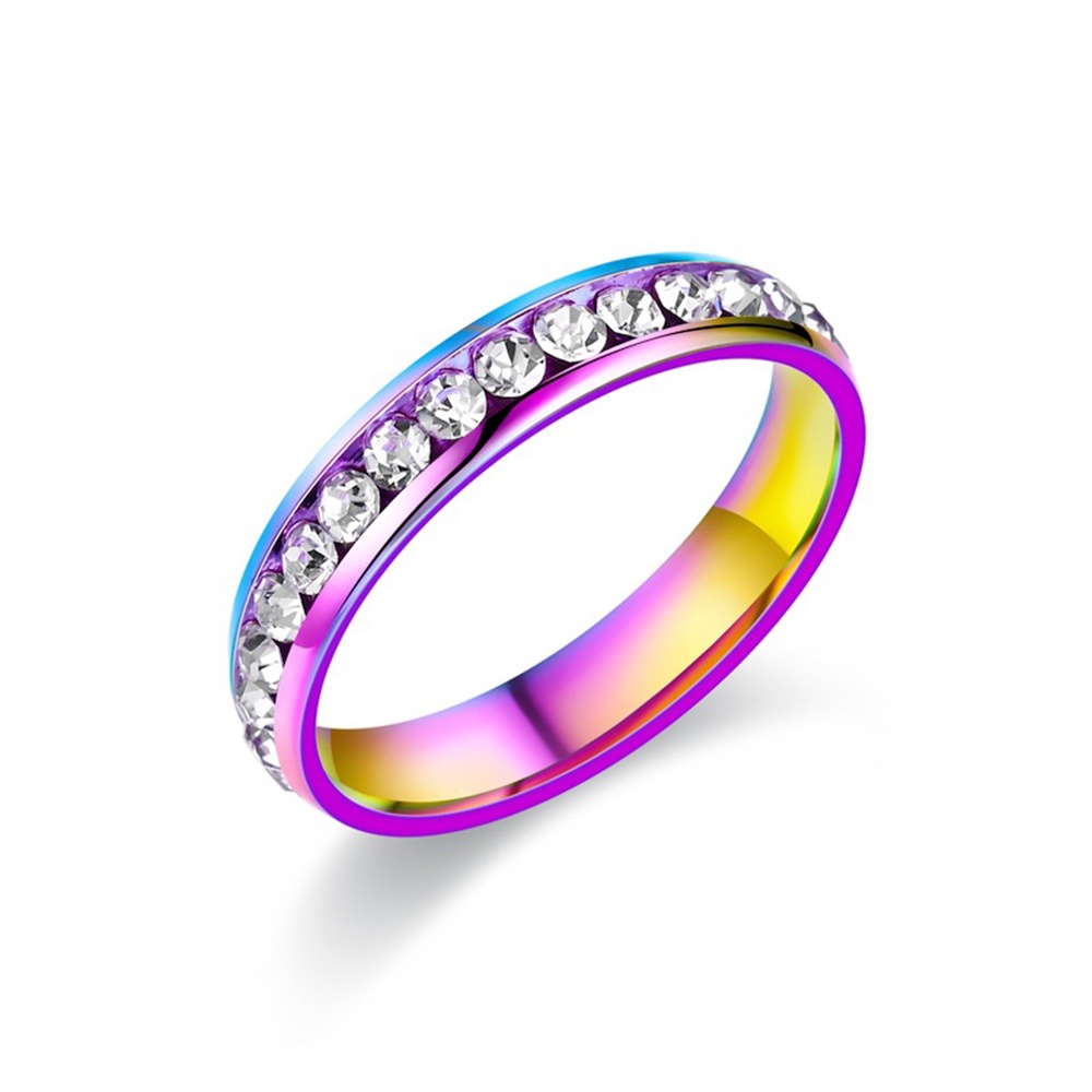 1pcs Korea Vintage Stainless Steel Jari Cincin Fashion Punk Berlian Imitasi Warna Solid Cincin Untuk Pria Wanita Hiphop Perhiasan