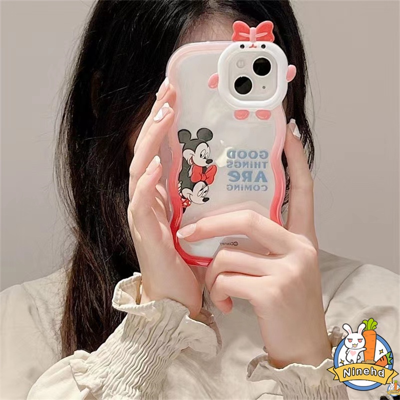 IPHONE Casing Kompatibel Untuk Iphone14 13 12 11 Pro Max X Xr Xs Max7 8 6 6s Plus SE Kartun Mickey Mouse Casing Ponsel Monster Kecil Wave Edge Soft Cases Skins Shockproof Cover Pelindung