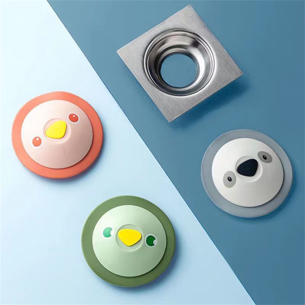 2pc Lovely Penguin Bathroom Sewer Deodorant Cover Kecoa Isolasi Floor Drain Cover Barang Kamar Mandi Yang Bagus