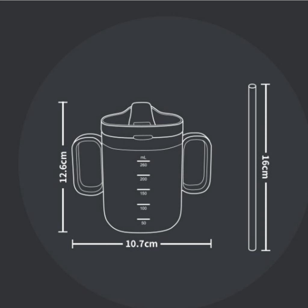 JM0075 Training Cup Free Straw Gelas Belajar Bayi Anak Batita Gelas Susu Gelas Sedotan Baby Cup Baby Glass