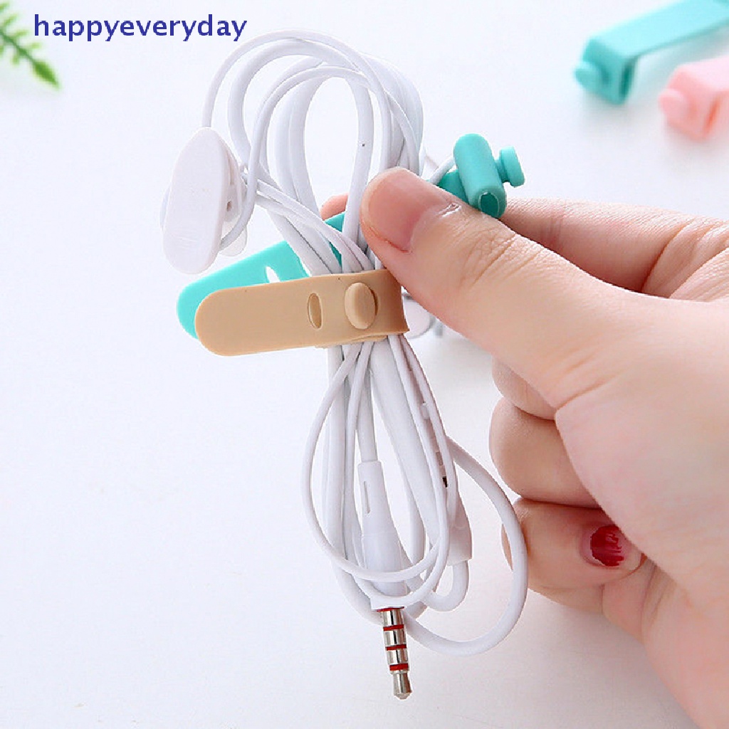 [happy] Silicone Kabel Data Organizer Headphone Cord Finishing Buckle Wrap Tie Strap [ID]