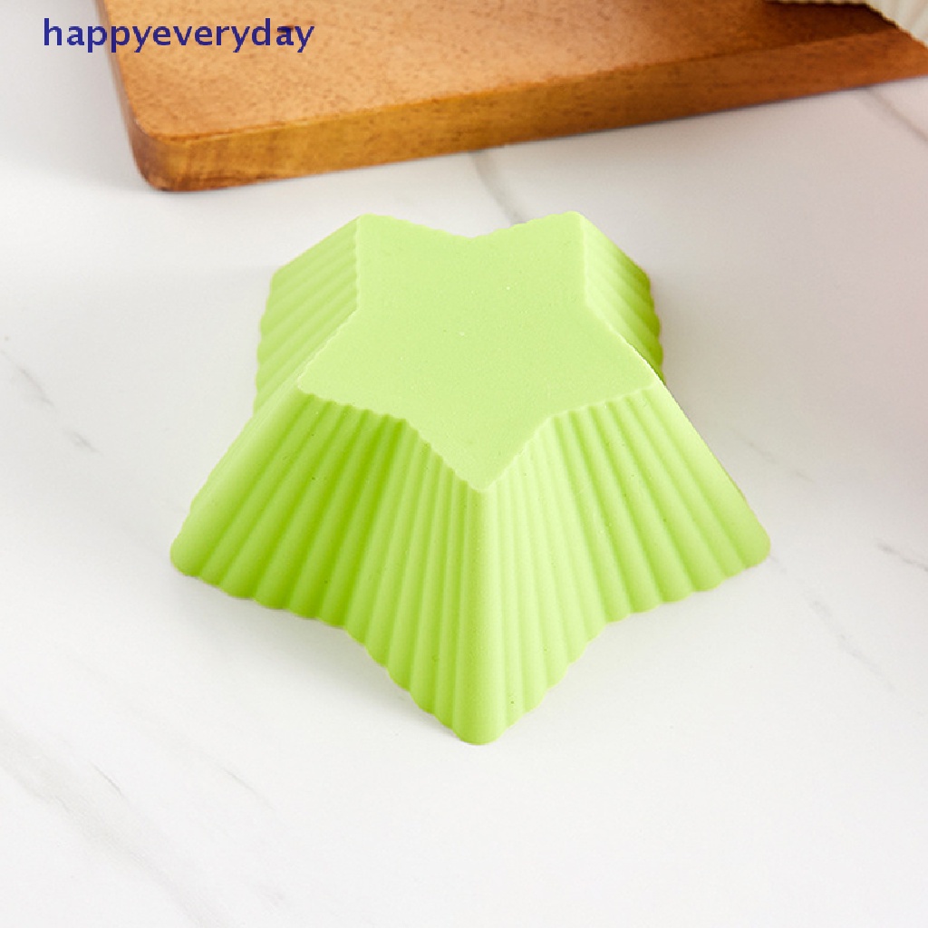 [happy] 10pcs Silicone Reusable Cetakan Kue Cupcake Muffin Cup Pastry Alat Cetakan Kue [ID]