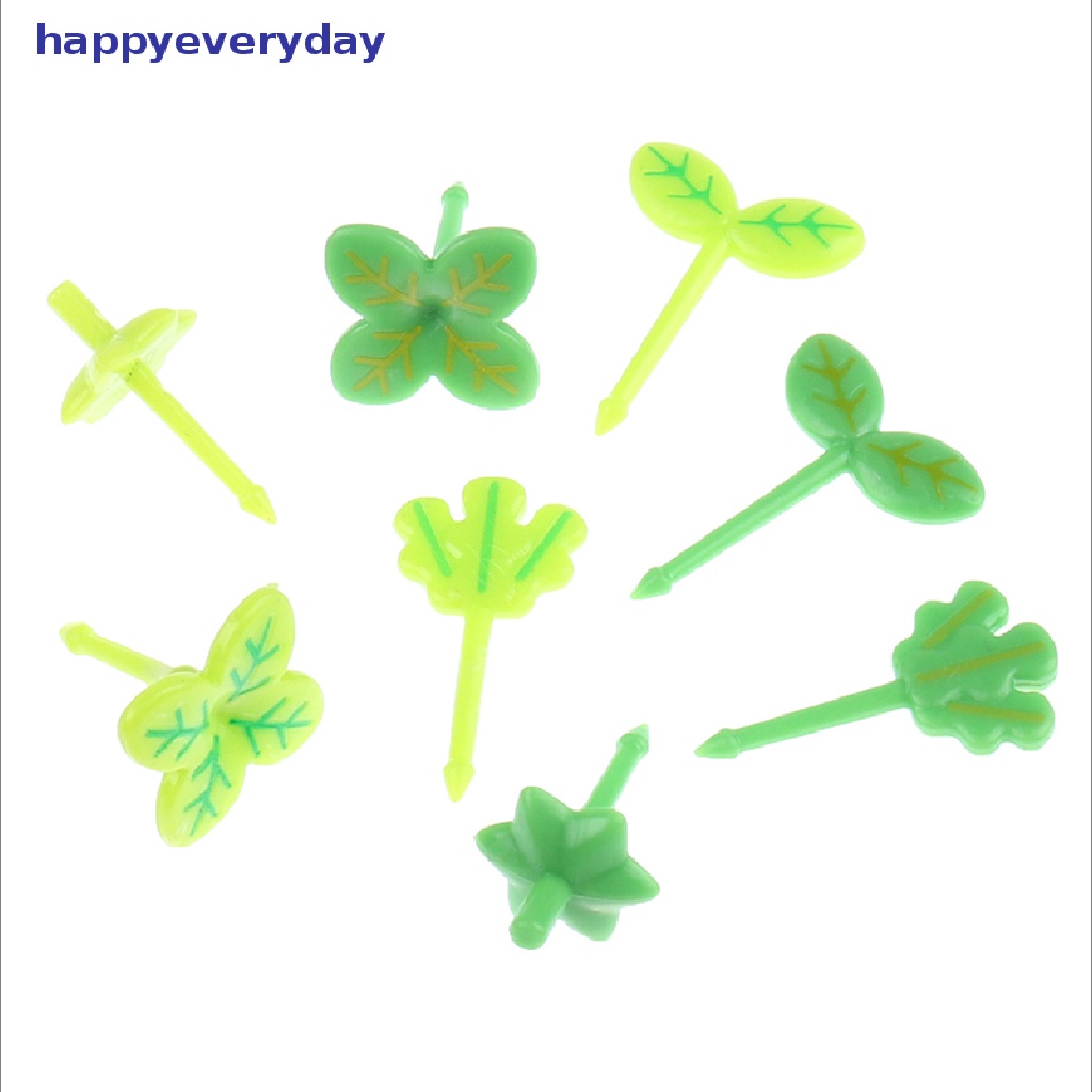 [happy] 8pcs Garpu Buah Tusuk Gigi Daun Kotak Makan Bento Salad Tiny Fork Cake Untuk Anak [ID]