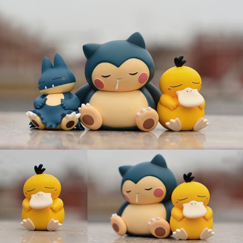 Anime Pokemon Angka Mainan Tidur Starry Dream Series Psyduck Snorlax 6-7cm PVC Action Figure Kartun Mengumpulkan Mainan Model Boneka