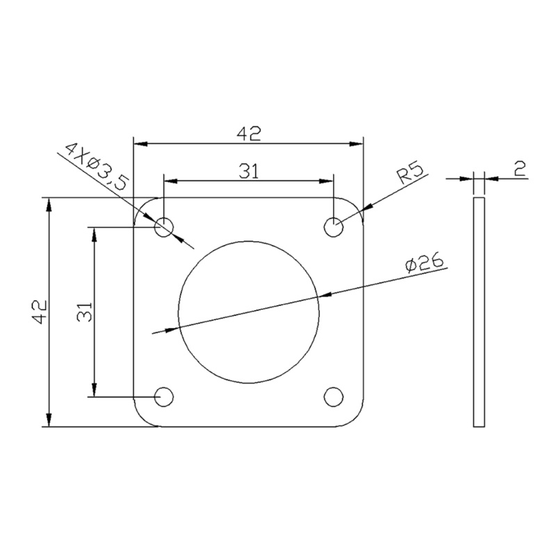 Zzz 42stepper Motor Silicone Shock Absorb Spacer Tebal 2MM Isolasi Getaran Tahan Abrasi Untuk Printe 3D