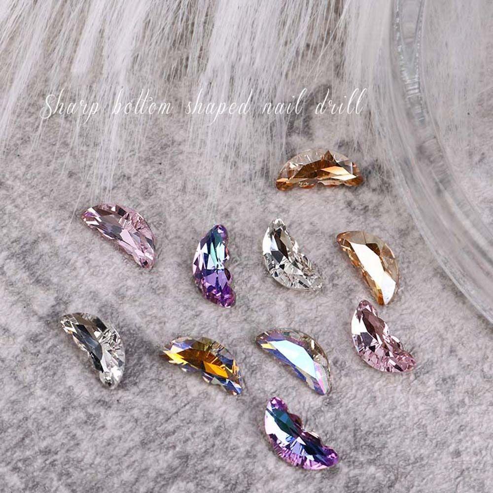 AUGUSTINA Agustina Butterfly Nail Rhinestones Nail Charms Wanita DIY Nail Art Manicure Aksesoris Jepang Aurora Butterfly 3D Nail Art Drills