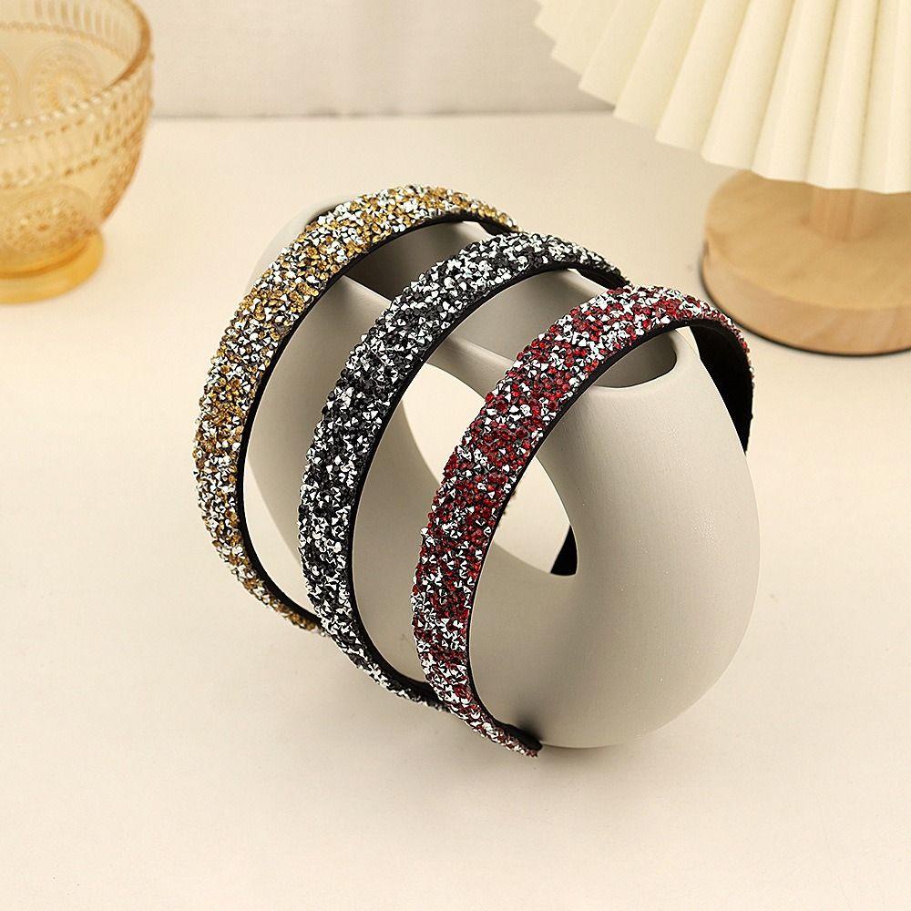 Needway Kristal Bando Hiasan Rambut Ins Sederhana Perempuan Ikat Rambut Non Slip Hairband Cuci Muka Bando Baru Hiasan Kepala Berlian Imitasi Korea Hairband