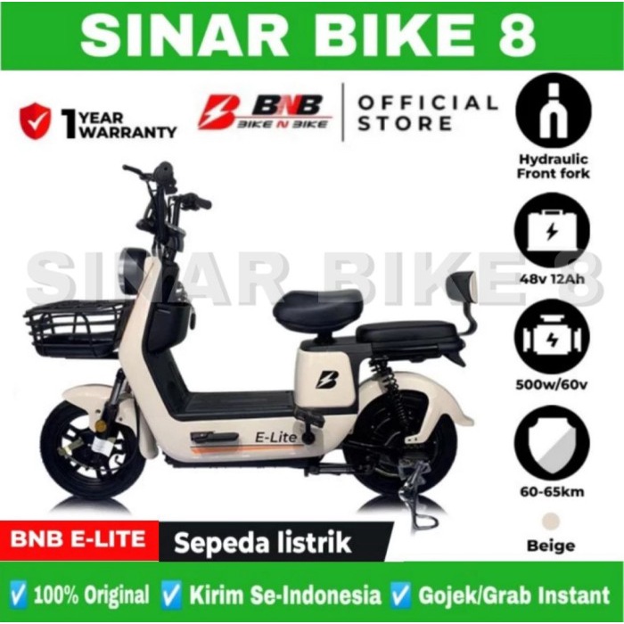 Sepeda Listrik BNB E-Lite 500 Watt Electric Bike - Ramah Lingkungan