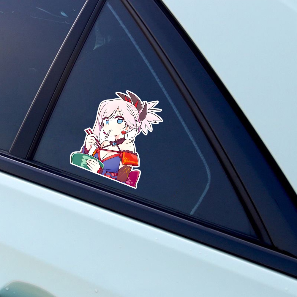 1pcs Gadis Musik Pop Kartun Anime Animasi Motor Body Helm Stiker Dekorasi Penutup Mobil Elektrik Gores Mempercantik Stiker