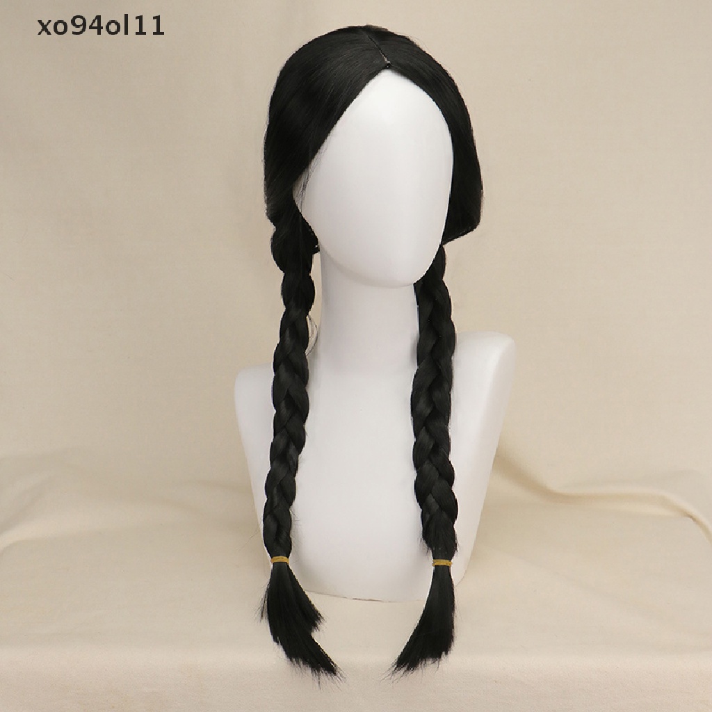 Xo Rabu Addams Cosplay Wig Wanita Rambut Panjang Wig Dikepang Wig Halloween OL