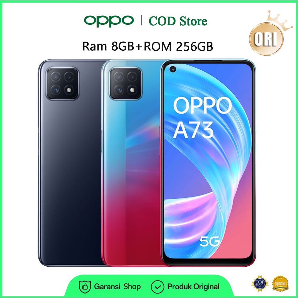 Original Oppo A73 Ram 8/256 GB Handphone 100% Baru Smartphone Oppo Hp