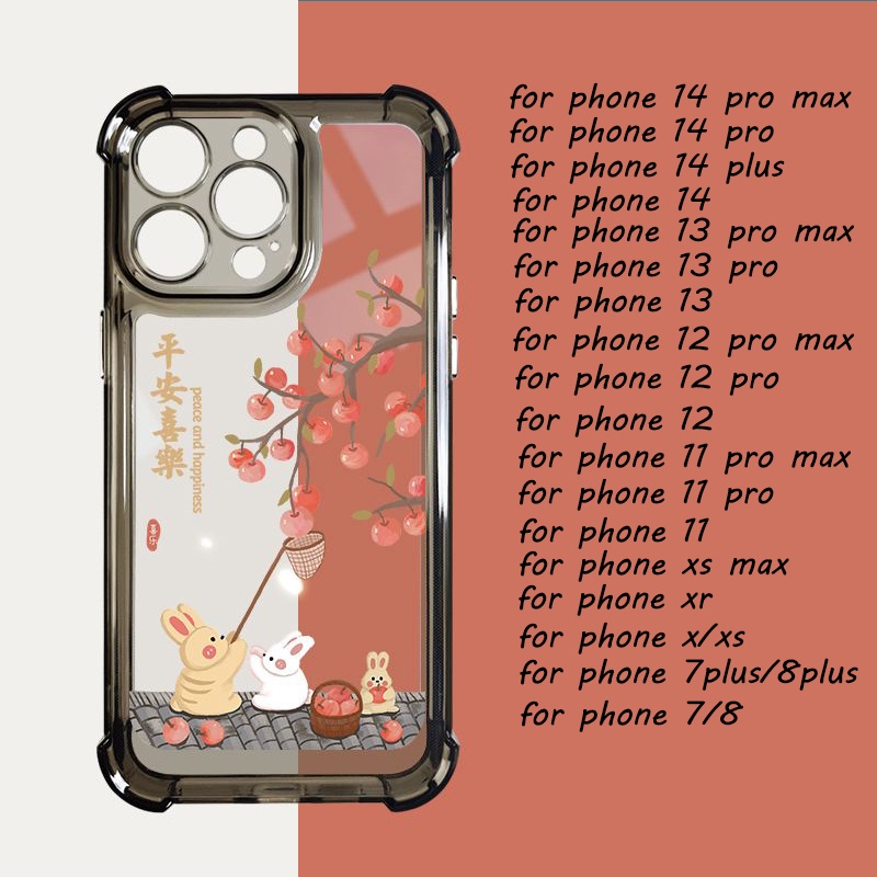 IPHONE Casing Shockproof Lembut Lucu Kompatibel Untuk Iphone11 14 13 12 Pro XS Max X Xr7 +8 6 6S Plus Casing Transparan TPU Unik Tombol Cover Pelindung Kamera