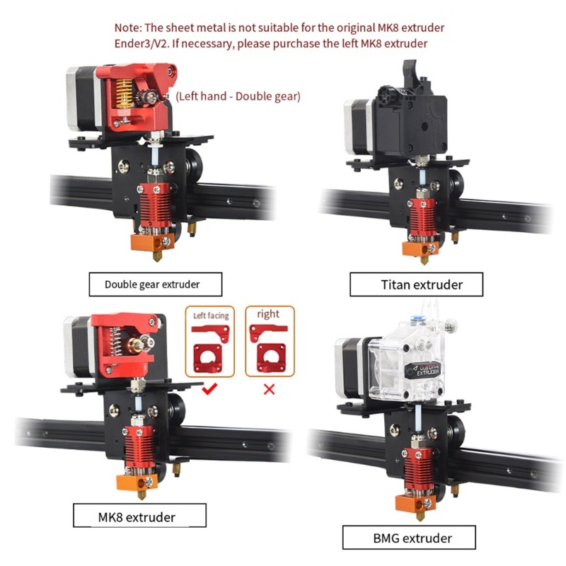 Zzz 3D Printer Aksesori Extruder Back Support Plat Metal Dengan Pulley Hotend Extrusion Backplane Untuk Ender3