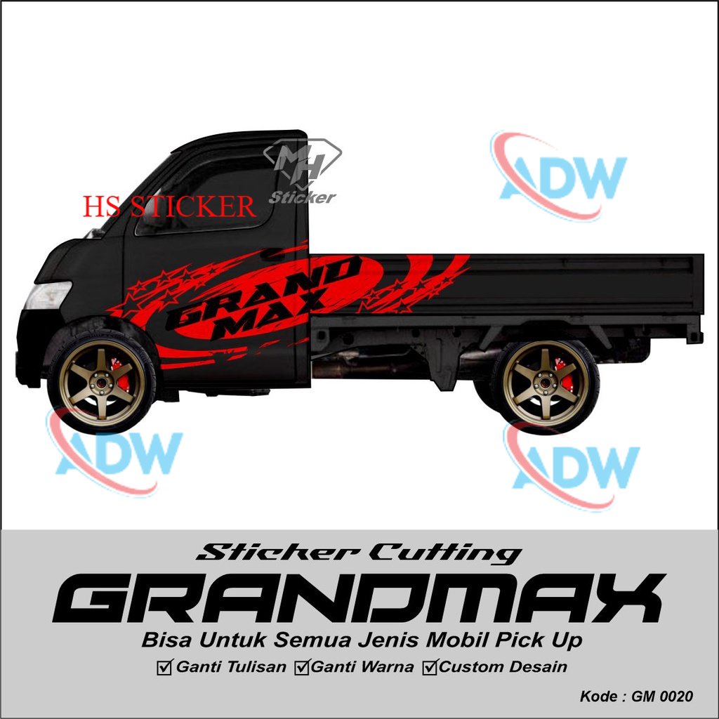 STICKER CUTTING Stiker Terbaru Mobil Pick Up Grand Max Terlaris Motif Elegan TERBARU