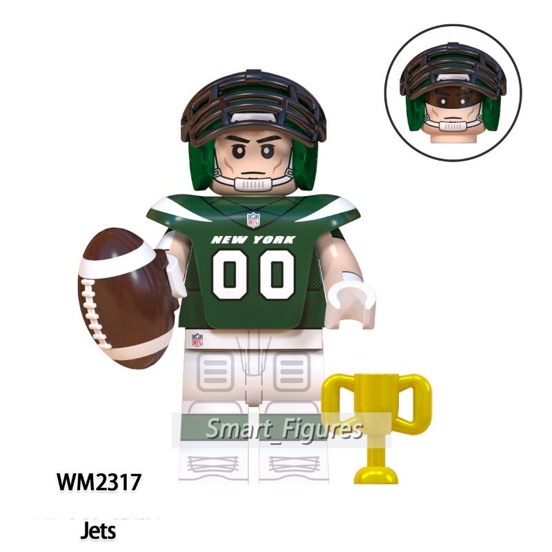 Rugby Series Minifigures New York Giants Los Angeles Rams Rakitan Blok Bangunan Mainan Hadiah Anak Dekorasi Desktop