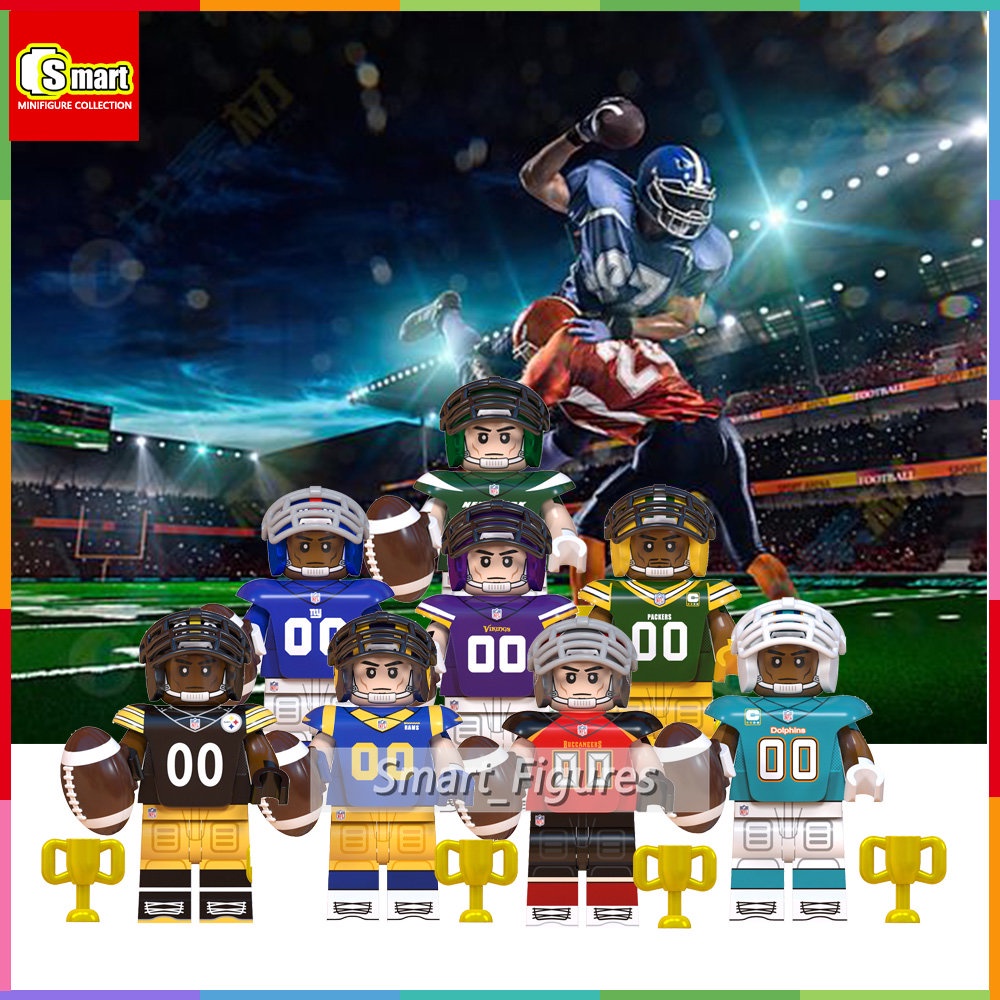 Rugby Series Minifigures New York Giants Los Angeles Rams Rakitan Blok Bangunan Mainan Hadiah Anak Dekorasi Desktop