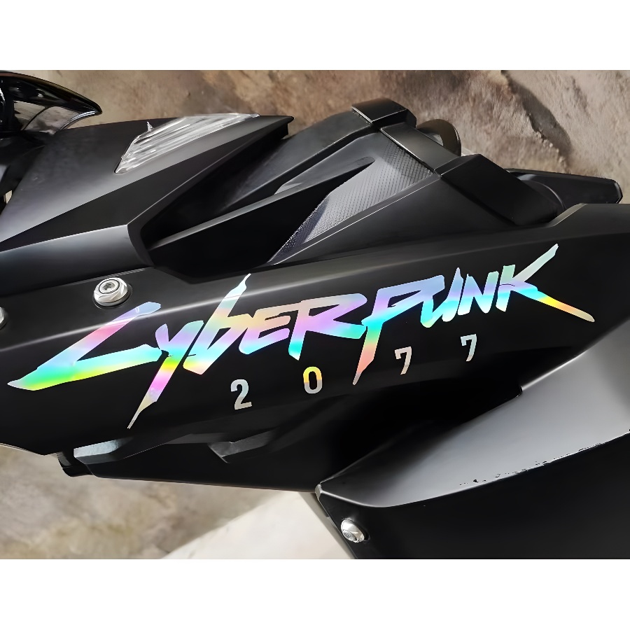 Cyberpunk2077logo Reflektif Tahan Air Stiker Dekorasi Mobil Motor Skuter Kendaraan Elektrik Sepeda Laptop Mempercantik Decals