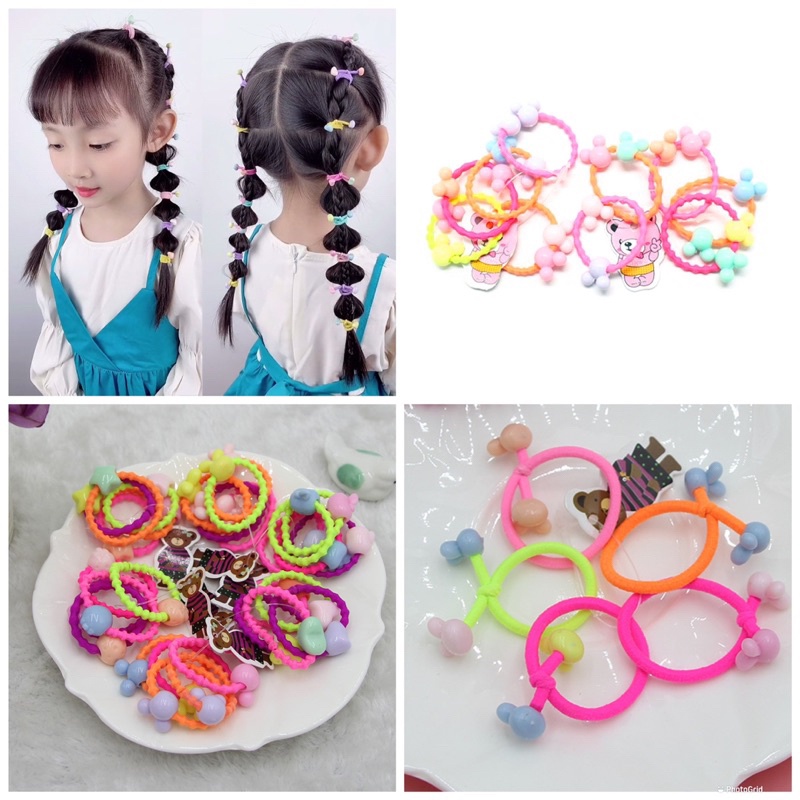 PGC (5pcs) Ikat Rambut Anak Motif Karakter / Kuncir Rambut Anak Impor Karakter Lucu