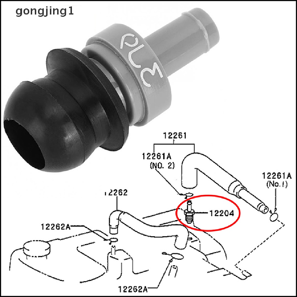 Ggg 2Pcs/Set Seal Grommet Klep Lubang Angin PCV Mesin Mobil 12204-15050, 90480-18001 ID