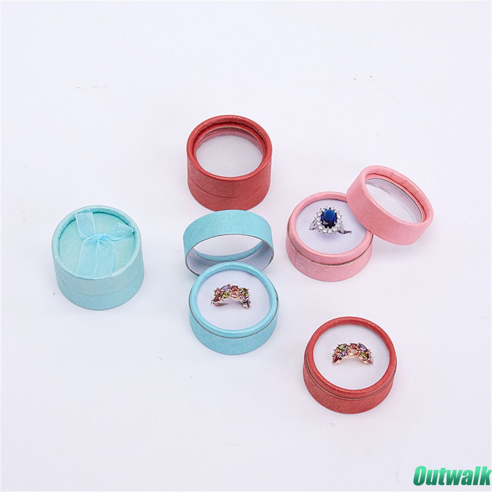 Knot Kotak Penyimpanan Perhiasan Simpul Pita Enam Warna Kotak Cincin Melingkar Kecil Kancing Telinga Wadah Penyimpanan Perhiasan