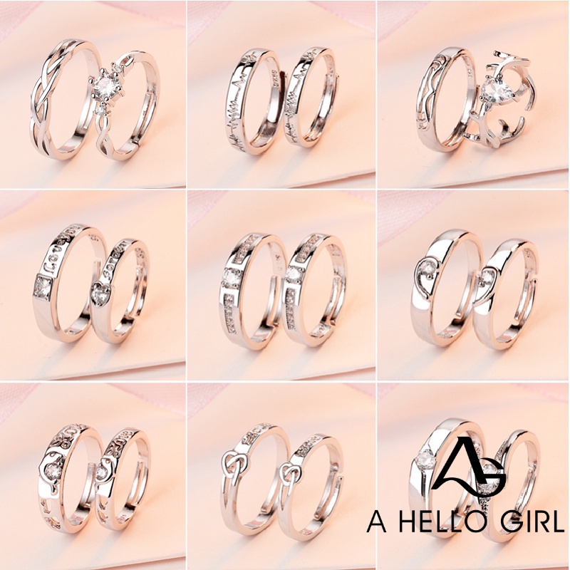 Hello Girl Jewelry Cincin Sterling Silver Model Terbuka Untuk Wanita